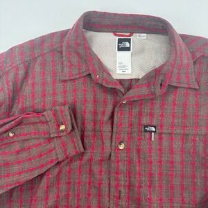 The North Face Mens Plaid Button Up Shirt‎ Medium M Brown Red Casual Outdoors